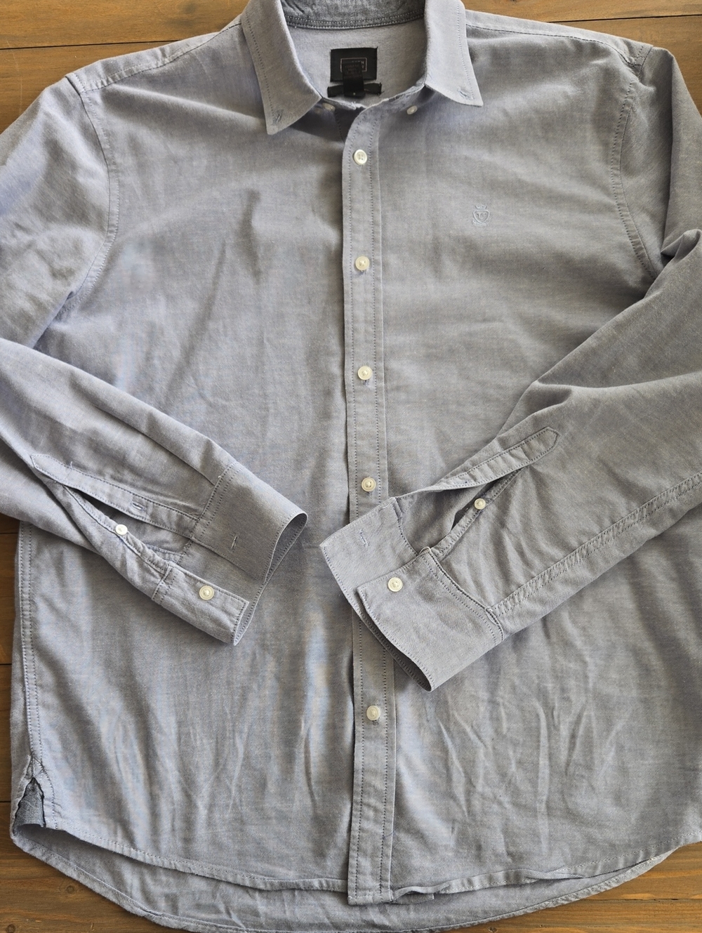 14th & Union Light Gray Casual Button-Down Shirt